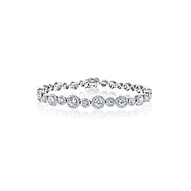 Elsie 4 Carats Round Brilliant Cut Diamond Single Row Bracelet in 18k White Gold