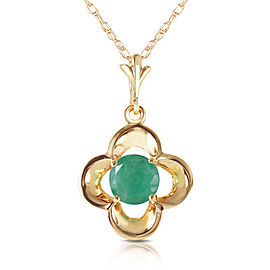 0.55 CTW 14K Solid Gold Everything Flows Emerald Necklace