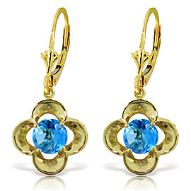 1.1 CTW 14K Solid Gold Sibylline Blue Topaz Earrings