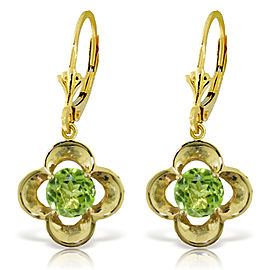 1.1 CTW 14K Solid Gold Adriatic Sea Peridot Earrings