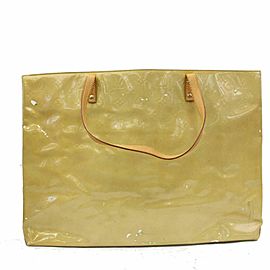 Louis Vuitton Reade Gm 870967 Yellow-green Monogram Vernis Leather Tote