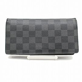 Louis Vuitton Damier Graphite Brazza Long Bifold Wallet Portefeuille 871035