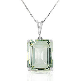 6.5 CTW 14K Solid White Gold Necklace Octagon Green Amethyst