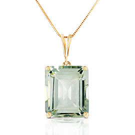 6.5 CTW 14K Solid Gold Necklace Octagon Green Amethyst