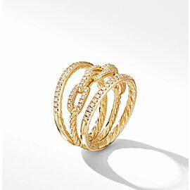 David Yurman Stax Three-Row Chain Link Ring