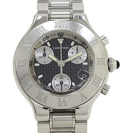 Cartier Chrono Stainless Steel Quartz 37mm Mens Watch