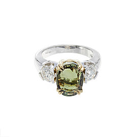 Platinum with 5.40ct Alexandrite and 1.31ct Diamond Ring Size 6.5