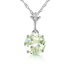 1.15 CTW 14K Solid White Gold Enter Together Green Amethyst Necklace