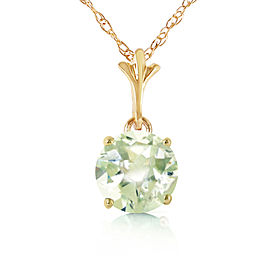 1.15 CTW 14K Solid Gold Sunday Morning Green Amethyst Necklace