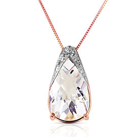 5 CTW 14K Solid Rose Gold Ocean White Topaz Necklace