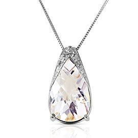 5 CTW 14K Solid White Gold Starfields White Topaz Necklace