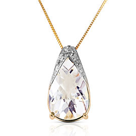 5 CTW 14K Solid Gold Love Awaits White Topaz Necklace