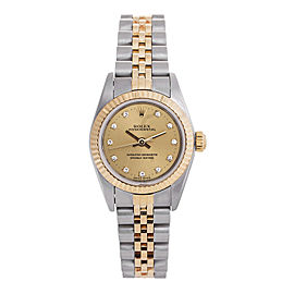 Rolex Oyster Perpetual 67193 Diamond Two-Tone Gold Jubilee Womens 24mm Watch