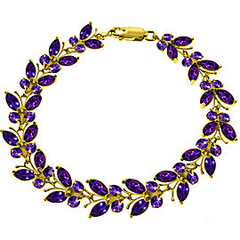 16.5 CTW 14K Solid Gold Butterfly Bracelet Amethyst