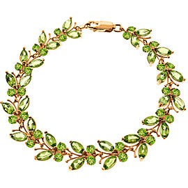 14K Solid Rose Gold Butterfly Bracelet with Peridots