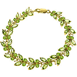 16.5 CTW 14K Solid Gold Butterfly Bracelet Peridot