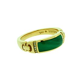 Kabana 14K Yellow Gold Diamond, Malachite Bracelet Size 8mm