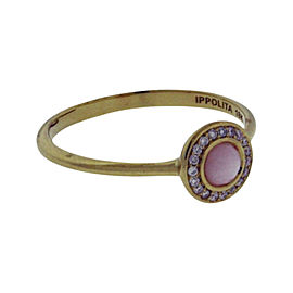 Ippolita 18K Yellow Gold with Diamonds and Pink Opal Lollipop Ring Size 7