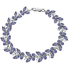 7.8 CTW 14K Solid White Gold Butterfly Bracelet Tanzanite