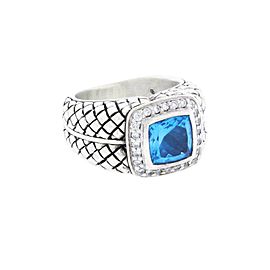 Scott Kay Sterling Silver Diamond, Topaz Ring