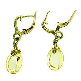 Judith Ripka 18K Yellow Gold with Quartz and 0.02ctw. Diamond Earrings