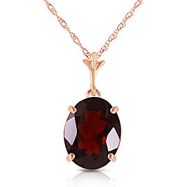 3.12 CTW 14K Solid Rose Gold Solo Oval Garnet Necklace