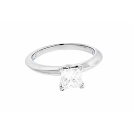 Tiffany platinum .53 ct princess cut diamond solitaire engagement ring size 3.5