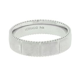 Verragio MV-6N10 Men's wedding band in 14k white gold.