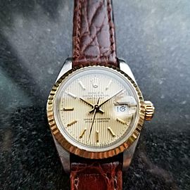 ROLEX Ladies 18k Gold & ss Datejust 69173 Automatic c.1989 Swiss Luxury LV975BRN