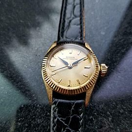 ROLEX Ladies 18K Gold Oyster Perpetual ref.6618 Automatic c.1963 Luxury MS146BLK