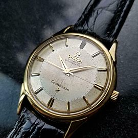 OMEGA Mens 18k Gold Constellation Piepan Automatic c1960s Swiss Vintage LV669BLK