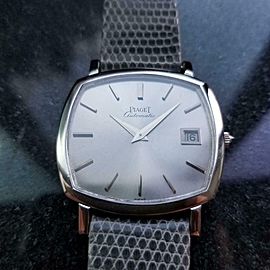 Men's Swiss Piaget 18k White Gold Automatic w/Date Dress Watch, c.1970s LV866GRY