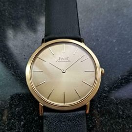 Men's 18k Solid Gold Piaget ref.12603 Automatic, c.1960s Swiss Vintage LV387BLK