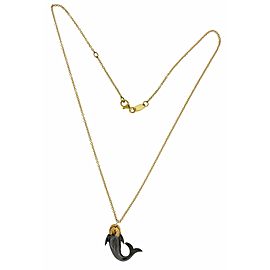 Roberto Coin 18k rose gold diamond lucky fish necklace