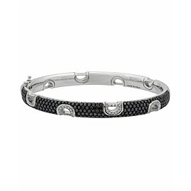 Damiani D Icon 18k gold black & white pave diamond bangle bracelet size M