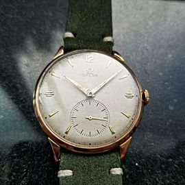 Men's Omega 18K Rose Gold Manual-Wind cal.265 37mm c.1947 Swiss Vintage MS177GRN