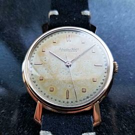 Men's IWC Schaffhausen 18K Rose Gold Manual Wind, c.1960s Swiss Vintage LV898