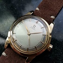 Men's Omega 14k Gold 2577 Bumper Automatic, c.1944 Vintage Swiss Luxury LV94BRN