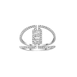 18k White Gold and Diamond Split Shank Ring