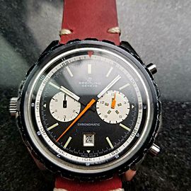 Men's Breitling Chronomatic 7651 Day Date Automatic Chronograph c.1970s LV226RED