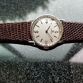 OMEGA 1970s 14k Gold & Diamond Ladies Manual Wind Swiss 27mm Vintage Watch LV451