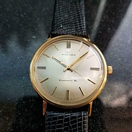 Men's Movado Kingmatic S 14k Solid Gold 34mm Automatic, 1960s Swiss Vintage GP9