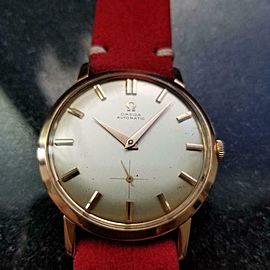 Men's Omega 34mm 1960s 18k Solid Rose Gold cal491 Automatic Watch Swiss LV636RED