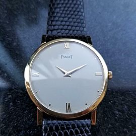 Men's Piaget 32mm 18k Solid Gold 1970s Ultra-Slim Manual-Wind Watch LV641BLK