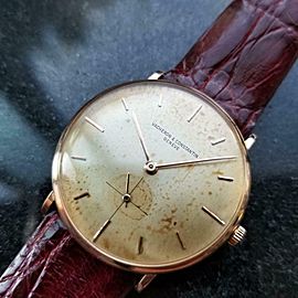 Men's Vacheron & Constantin 18K Rose Gold Manual 33mm 1960s Swiss Vintage LV658