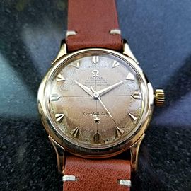 Men's OMEGA 14k Gold Constellation De Luxe Automatic 1950s 35mm Vintage LV666