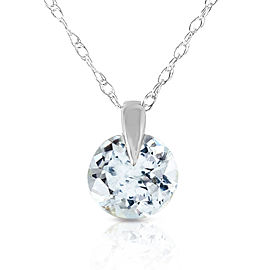 0.65 CTW 14K Solid White Gold Best Of Times Aquamarine Necklace