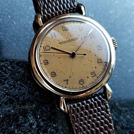 Jaeger LeCoultre Solid Gold 33mm Swiss 1950s Manual Mens Vintage Watch MA72