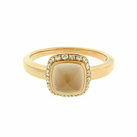 Fred Paris Paindesucre Rose Quart & Diamond Ring In 18k Rose Gold