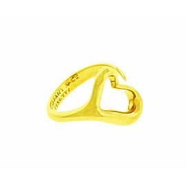 TIFFANY & CO Elsa Peretti 18k Yellow Gold Medium Open Heart Ring Size 6